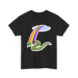 GOD'S PROMISE Rainbow Snake Graphic Tee – Unisex Cotton T-Shirt, Gift for Art Lovers, Casual Wear, Unique Style, Pride Apparel