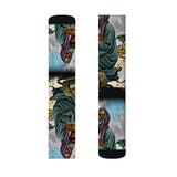 Religious Art Sublimation Socks — Vintage Biblical Illustration Crew Socks
