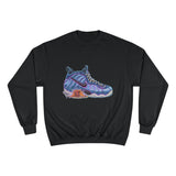 Sneaker Crewneck Sweatshirt - Retro Purple Basketball Shoe Graphic