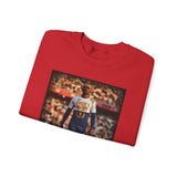 Track Star Crewneck Sweatshirt — Vintage Athlete Photo Graphic