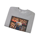 Track Star Crewneck Sweatshirt — Vintage Athlete Photo Graphic