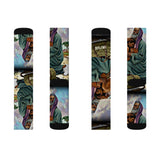 Religious Art Sublimation Socks — Vintage Biblical Illustration Crew Socks