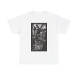 ONLY1GOD "CALVERY" Procession T‑Shirt — Black & White Jesus Carrying Cross Graphic