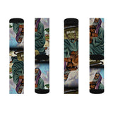 Religious Art Sublimation Socks — Vintage Biblical Illustration Crew Socks