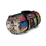 JESUS ON TOP OF THE WORLD Graffiti Street Art Duffel Bag — 'Only God' Bearded Portrait Travel Gym Bag