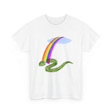 GOD'S PROMISE Rainbow Snake Graphic Tee – Unisex Cotton T-Shirt, Gift for Art Lovers, Casual Wear, Unique Style, Pride Apparel