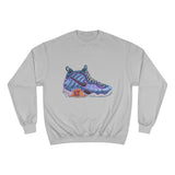 Sneaker Crewneck Sweatshirt - Retro Purple Basketball Shoe Graphic