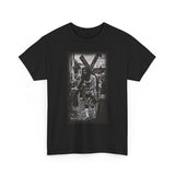 ONLY1GOD "CALVERY" Procession T‑Shirt — Black & White Jesus Carrying Cross Graphic