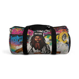 JESUS ON TOP OF THE WORLD Graffiti Street Art Duffel Bag — 'Only God' Bearded Portrait Travel Gym Bag