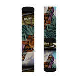 Religious Art Sublimation Socks — Vintage Biblical Illustration Crew Socks