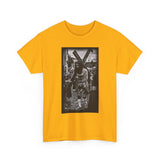 ONLY1GOD "CALVERY" Procession T‑Shirt — Black & White Jesus Carrying Cross Graphic