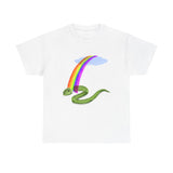 GOD'S PROMISE Rainbow Snake Graphic Tee – Unisex Cotton T-Shirt, Gift for Art Lovers, Casual Wear, Unique Style, Pride Apparel