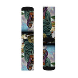 Religious Art Sublimation Socks — Vintage Biblical Illustration Crew Socks