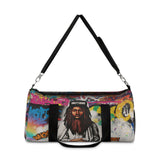 JESUS ON TOP OF THE WORLD Graffiti Street Art Duffel Bag — 'Only God' Bearded Portrait Travel Gym Bag