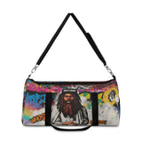 JESUS ON TOP OF THE WORLD Graffiti Street Art Duffel Bag — 'Only God' Bearded Portrait Travel Gym Bag